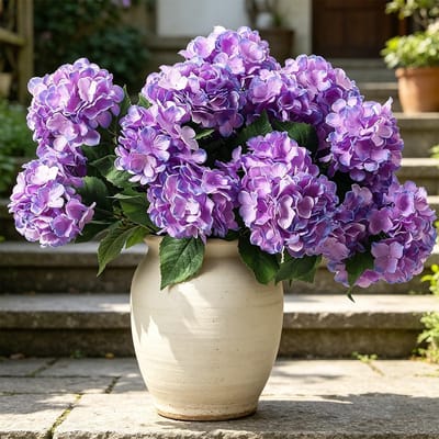 Dailygoods- Kunsthydrangea UV-bestendig - Nepzijden Bloemen - Decoratie Voor Vaas - Tafelstukken - Bruiloft - Terrasdecoratie - Nep Bloemen