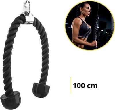 Knaak Tricep Rope - Trekkoord voor Krachtstation - Zwart - Nylon - 100 CM