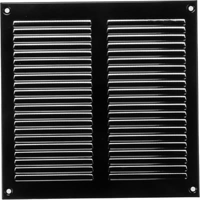 Ventilatierooster Vierkant 20x20 cm Zwart met Insluitgaas voor Plafond en Wand