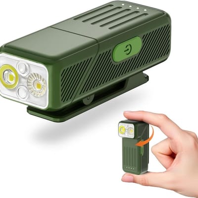 GELLDG Zaklamp - Oplaadbare mini-zaklamp met LED - Met clip en USB-C-oplaadpoort - Compacte zaklamp voor dagelijks gebruik - SOS-functie - Multifunctionele magnetische zaklamp - Geschikt voor kamperen en noodgevallen - groen