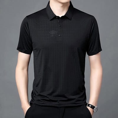Nieuw T-shirt met korte mouwen Heren Casual Shirt Zomer Herenkleding Halve Mouw Nieuw XXXXL black
