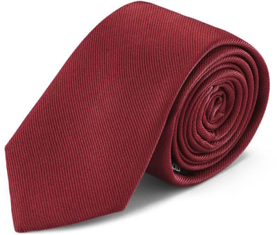6 cm Stropdas van Wijnrood Zijden Twill