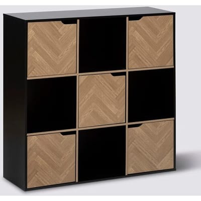 5five Mix'n Door Chevrons Plankeenheid - Zwart, 100,5 x 32 x 100,5 cm
