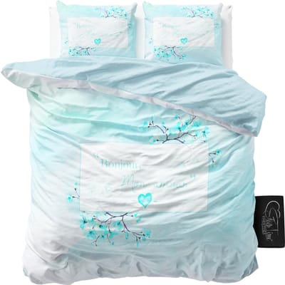 Sleeptime Bonjour - Dekbedovertrekset - Lits-Jumeaux - 240x200/220 + 2 kussenslopen 60x70 - Turquoise