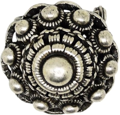 Zeeuws Meisje - Bolle Zeeuwse knop broche 2,5 cm doorsnede, verzilverd