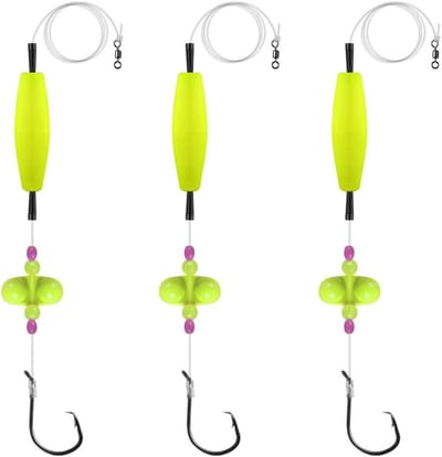 Vis Rigs - Vangst Hulp - Vissen Aantrekken - Met Rammelende Kralen - 3 Stuks - Geel