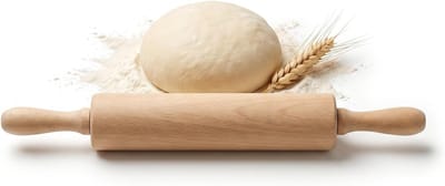 Thijox - Houten Deegroller 38 x 6 cm met Comfortabele Handgreep | Gelijkmatig Rollen, Draaibare Rol, Glad Oppervlak voor Pizza, Brood, Pasta, Koekjes