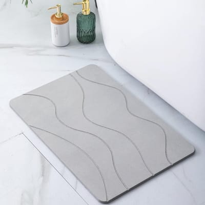 Diatomite Badmat 60 x 40 cm - Sneldrogend, Antislip en Antibacterieel Kiezelsteenmat