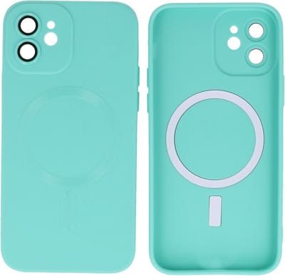 Hoesje Geschikt voor iPhone 11 - Back Cover - MagSafe Hoesje met Camera Beschermer -Turquoise