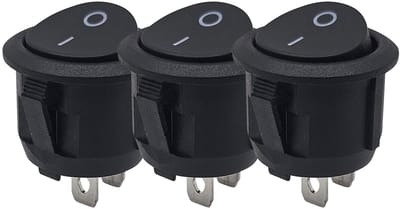 ProRide Wipschakelaar ON/OFF KCD2-202 - 2-pins - Rond ?20mm - 250V/6A - Zwart - 3 stuks