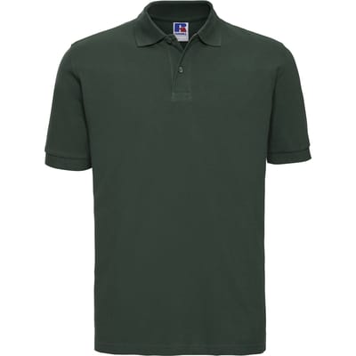 Russell Heren Klassiek Piqué Katoenen Polo Shirt (Fles groen)