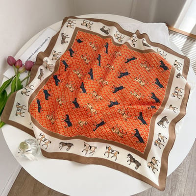 Zijden sjaal-stijl zijden sjaal voor dames - Kleurblokkenprint - Fris en delicaat - Decoratieve shawl over shirts-SJ0219 Benut je gevoel voor mode optimaal!