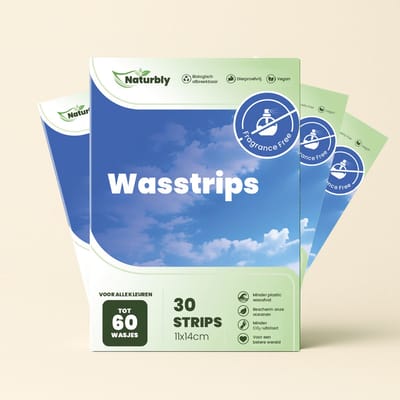 Naturbly Wasstrips Fragrance Free - 30 strips voor 60 wassen - Past in de brievenbus