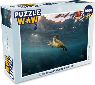 Puzzel Schildpad in helder water - Legpuzzel - Puzzel 1000 stukjes volwassenen