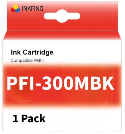 INKFIND PFI-300 Mat Zwart Inktcartridge compatibel met Canon PFI-300 - 1-pack Mat Zwart*1