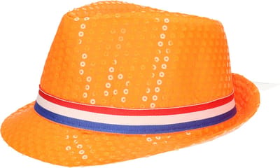 Haza Oranje gleufhoed/supporters hoedje - volwassenen - met Nederlandse vlag - Koningsdag