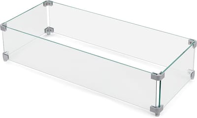 Vuurplaats Windscherm - Glazen Afscherming - Buiten Sfeer - Gehard Glas - 70 cm - Transparant