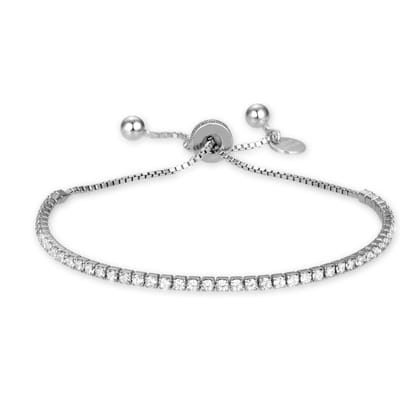 Luxenter 925 Sterling zilveren armband met gerhodineerde briljant zirkonia - Kileh