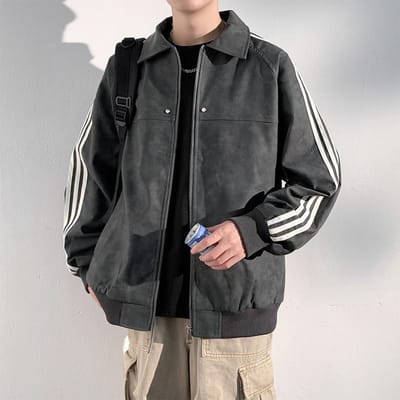 Herfst Nieuwe Jas Heren Modieuze Revers Drie-balk Top Jas Heren 2XL grijs