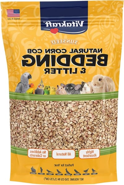 Huisdier Bodembedekking - Strooisel Maïskolf - Kooi Reinigen - 100% Natuurlijk - 350 kubieke inch - Natuurlijk