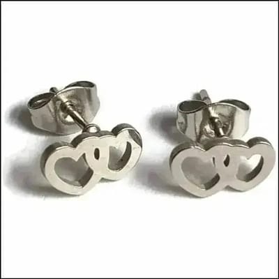 Aramat Jewels | Oorbellen | RVS Hartjes Oorbellen Diverse Kleuren - Dames & Kinderen Oorstekers | Zilver kleur-9x5mm | | | Staal | Kinderen, Volwassenen | Verkleurd niet