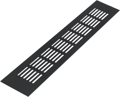 Ventilatieroosters hoezen - Ventilatiegaas aluminium - Gesloten ruimtes ventileren - Corrosiebestendig waterdicht - 60 x 350 mm - Zwart