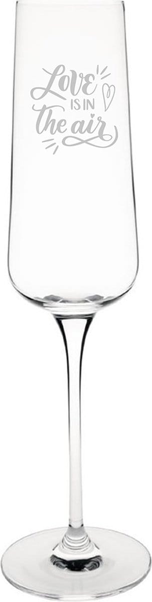 Gegraveerde Champagneglas 27cl Love is in the air - valentijnsdag - valentijn