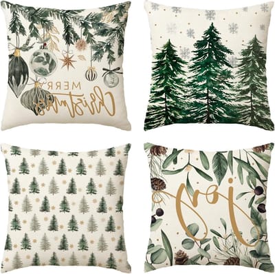 Kussenhoezen Kerst - Sierkussenslopen Bank - Woonkamer Decoratie - Zachte Polyester Stof - 45 x 45 cm - Groen