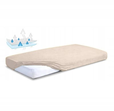 Waterdichte badstof Molton Hoeslaken 90x200x20 beige
