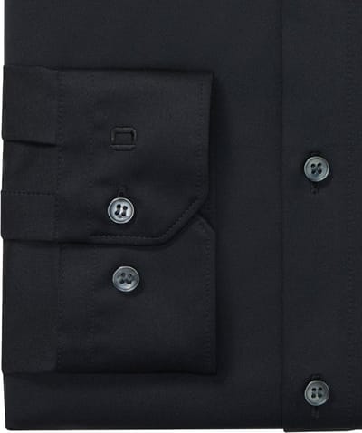 OLYMP No. Six 24/Seven Overhemd, Super Slim, Modern Kent, Zwart