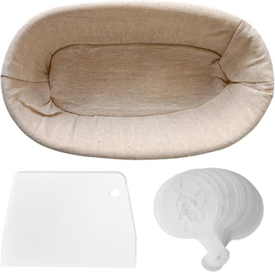 Rieten mand - Geweven mand - Deeg laten rijzen - Natuurlijk materiaal - 27 x 13 x 7 cm - Beige
