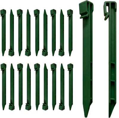 Dailygoods- Grondankers 25 cm - 20 Stuks Kunststof Haringen - Antioxiderend - Zwart - Voor Gazonrand - Robuust en Duurzaam - Tuinnagels