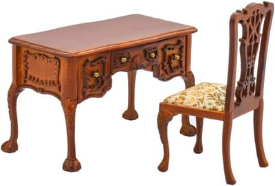 Rococo Poppenhuis Meubels Schaal 1:12 - Houten Miniatuur Set voor Verzamelaars