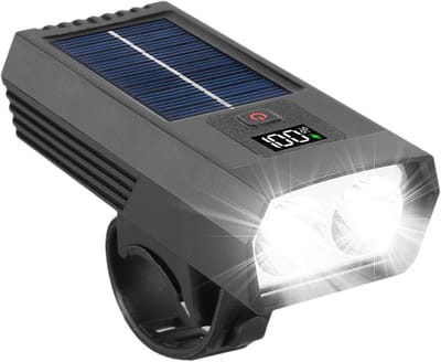 Zonne-energie Fietslamp met Display - Oplaadbare LED Verlichting voor Veilig Fietsen in het Donker