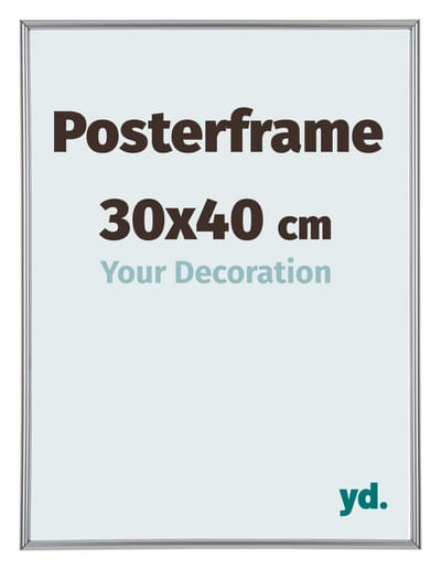 Your Decoration - Posterlijst 30x40 cm - Kunststof - Zilver Hoogglans - Paris