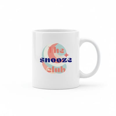 The Snooze Club Koffiemok 330 ml – Grappige Ochtend Quote Mok voor Langslapers & Koffieliefhebbers