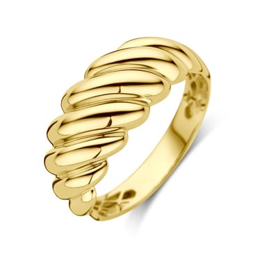 YO&NO - Ring - Goud - Aanschuifring - Gedraaid - 17,75 mm - 8.5mm - Sieraden Vrouw - 585 goud