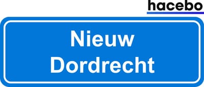 Hacebo - Plaatsnaam Sticker - 29x10 CM - Nieuw Dordrecht sticker - Verkeersborden sticker - grappige cadeaus - Nieuw Dordrecht