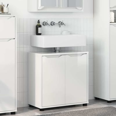vidaXL - Badkamer - wastafelkast - Hoogglans - wit - 60 - x - 30 - x - 60 - cm