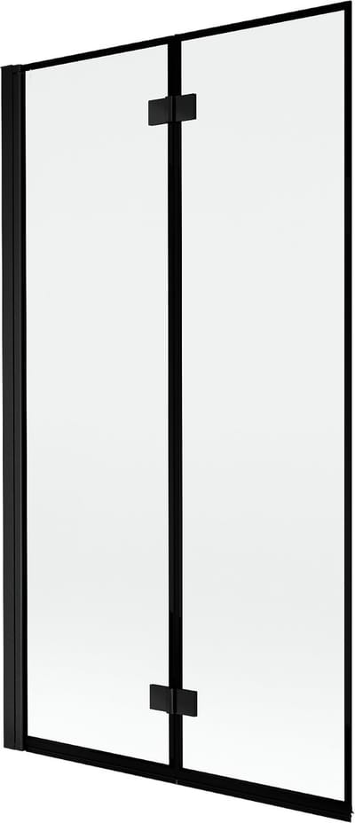 Mexen Mist douchewand 2-delig links 100 x 150 , zwarte lijst, zwart - 8A9-100-002-70-70-L