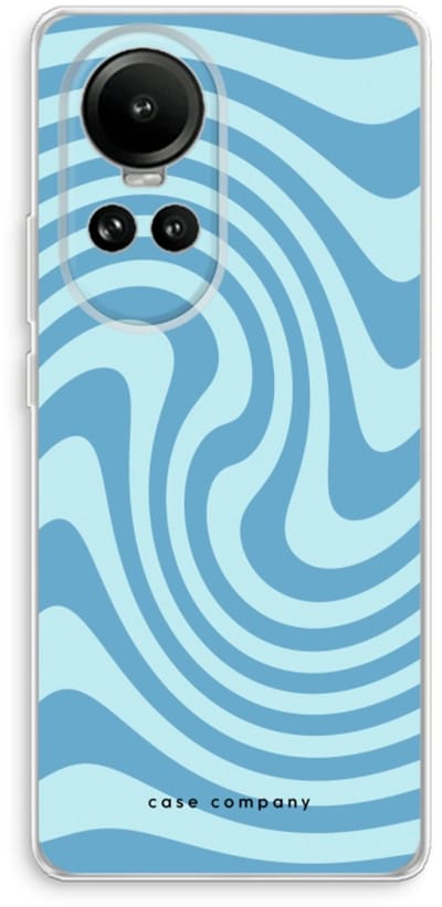 Case Company® - Hoesje geschikt voor Oppo Reno 10 hoesje - Swirl Blauw - Soft Cover Telefoonhoesje - Bescherming aan alle Kanten en Schermrand