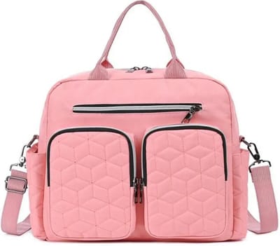 Mygroot - Luiertas - Mombag - Schoudertas - Verzorgingstas - Kraamcadeau - Op reis - Groot - Roze.