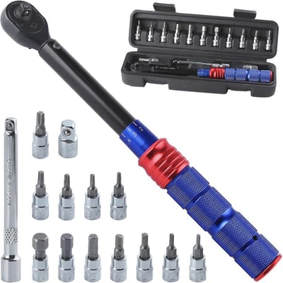 15-delige 1/4 Inch Drive Klik Momentsleutel Set voor Fietsen