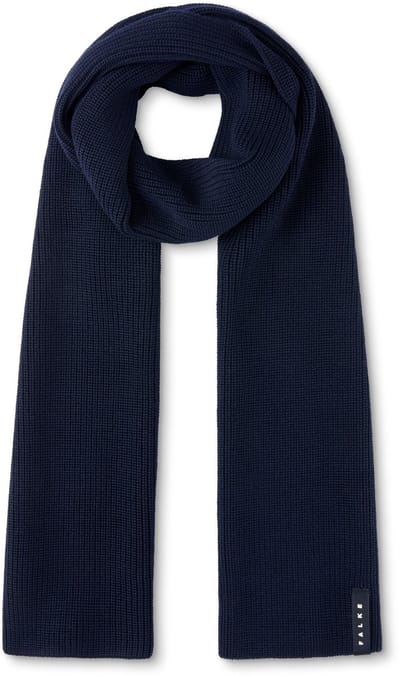 FALKE Basic Scarf Pearlstitch sneldrogend warm wol wintersjaal unisex blauw - maat ONESIZE