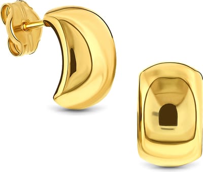 Miore Pure Oorbellen - Gemaakt van 14 Karaat Goud - Handgemaakte Sieraden - Knopjes - Elegante Dames Sieraden - 9 mm