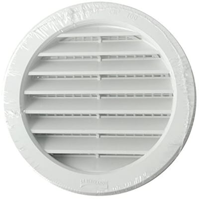 Rond Ventilatierooster van Kunststof 150mm - Wit, voor Inbouw