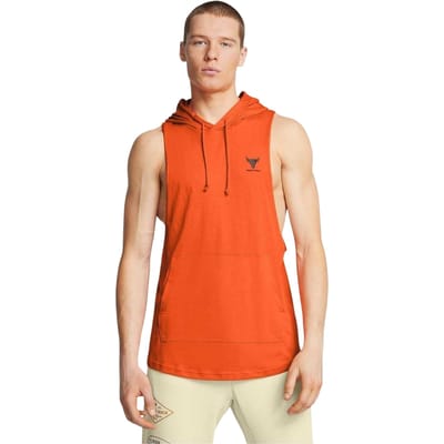 Under Armour Heren Project Rock Payoff mouwloze hoodie (Oranje)