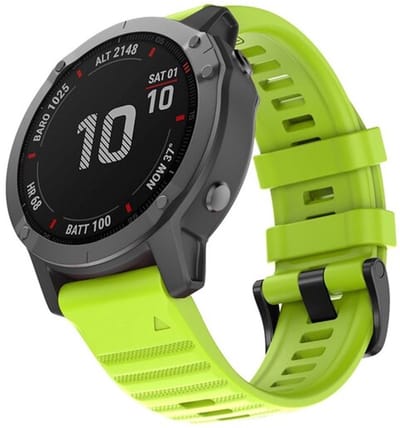 By Qubix - Geschikt voor Garmin bandje - 26mm Quickfit - Siliconen bandje - Groen - Geschikt voor Garmin Fenix 8 / 8 Pro - 51mm