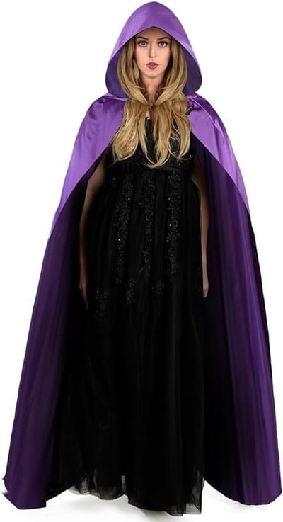Zwarte Cape met Kap voor Volwassenen - Lange Hooded Cape voor Halloween, Heksen Cosplay en Feestkleding