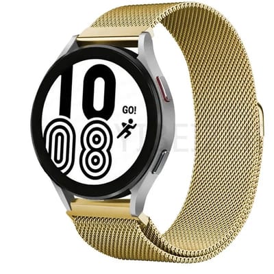 Hoogwaardige Gouden RVS Milanese Lus Horlogeband - 20mm Universeel Mesh Design voor Smartwatch en geschikt voor een regulier horloge zoals Casio Rolex Seiko Tudor Pagani Homage Goudkleur etc